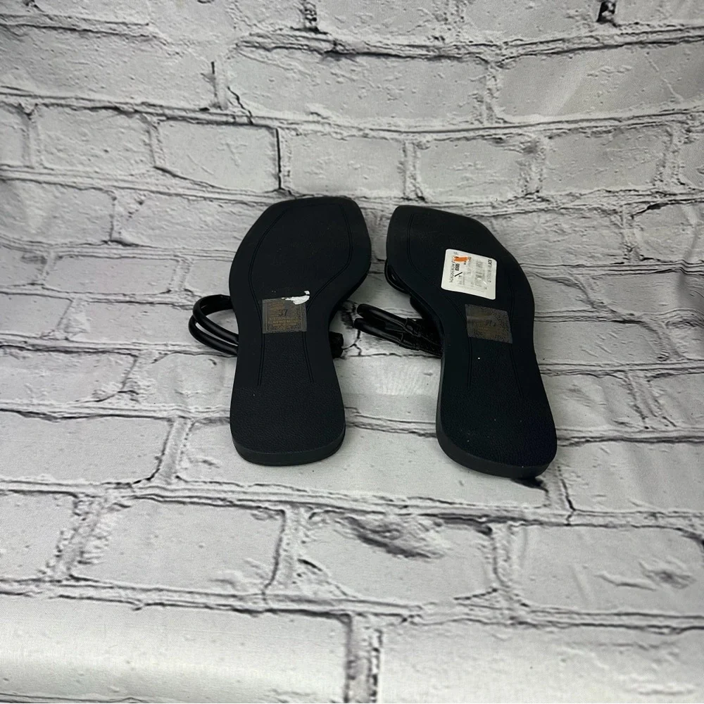 Azalea Wang Stetson Sandal Slip-on Slide Sandals Knotted Black